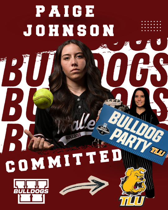 Commitment Alert!!!

Congratulations to Paige Johnson, a JR catcher, on her commitment to continue her softball career at Texas Lutheran University! We are proud of the way she represents Waller!

Go Bulldogs 🐾