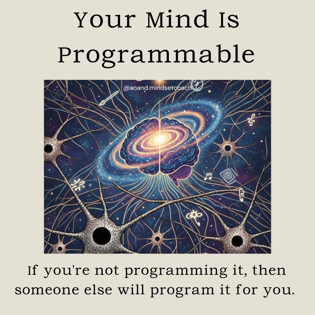 AnandSh80510866's tweet image. Your mind is programmable.
If you don’t choose your thoughts, your environment will choose them for you.
#Mindset #MentalProgramming #PersonalGrowth