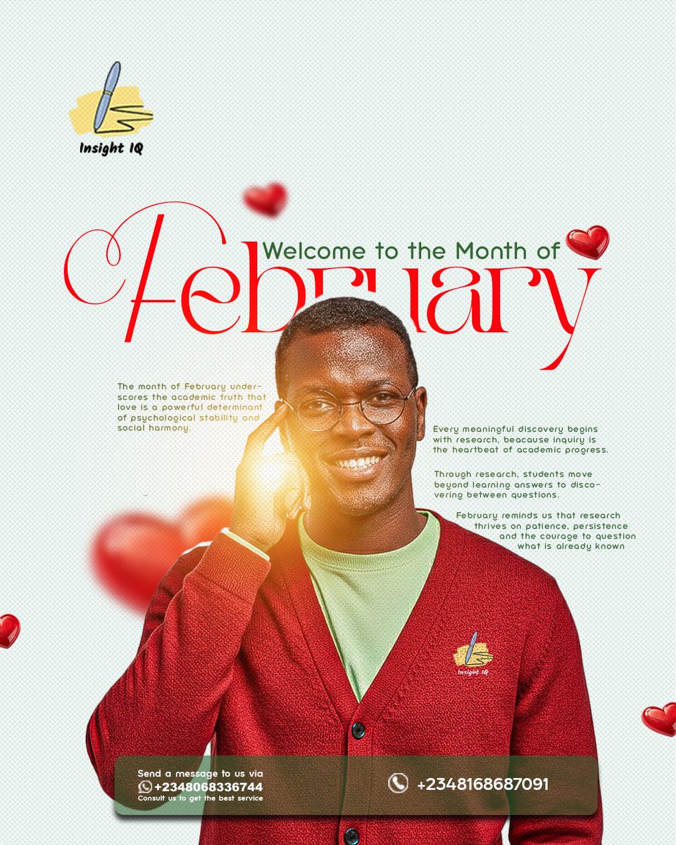 IAMHONBIGSAM's tweet photo. Happy New Month!

As February unfolds, may love bring you harmony, curiosity drive progress, and research lead to amazing discoveries.

Wishing you a month filled with breakthroughs, growth, and God's guidance in all you do.

Best wishes from Insight IQ! https://t.co/9gGongn1Da