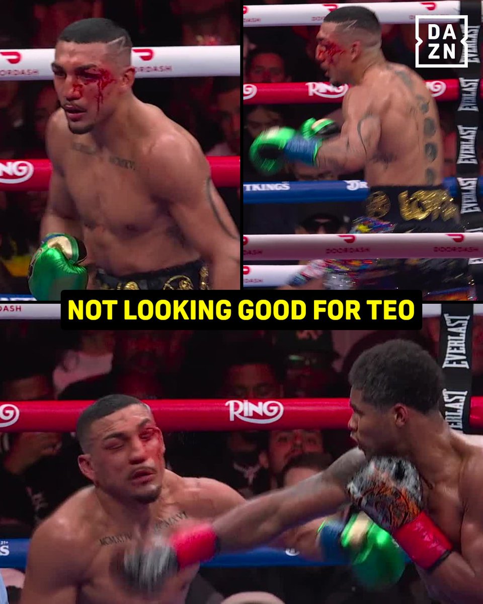 DAZNBoxing's tweet photo. Shakur is putting on a masterclass 🩸

🎟️ Buy RING 6 NOW HERE --> https://t.co/FoiaUucafv

#RING6 | Teofimo Lopez vs Shakur Stevenson | LIVE NOW | Exclusively on DAZN | @RingMagazine https://t.co/Vb4kYQBuYM
