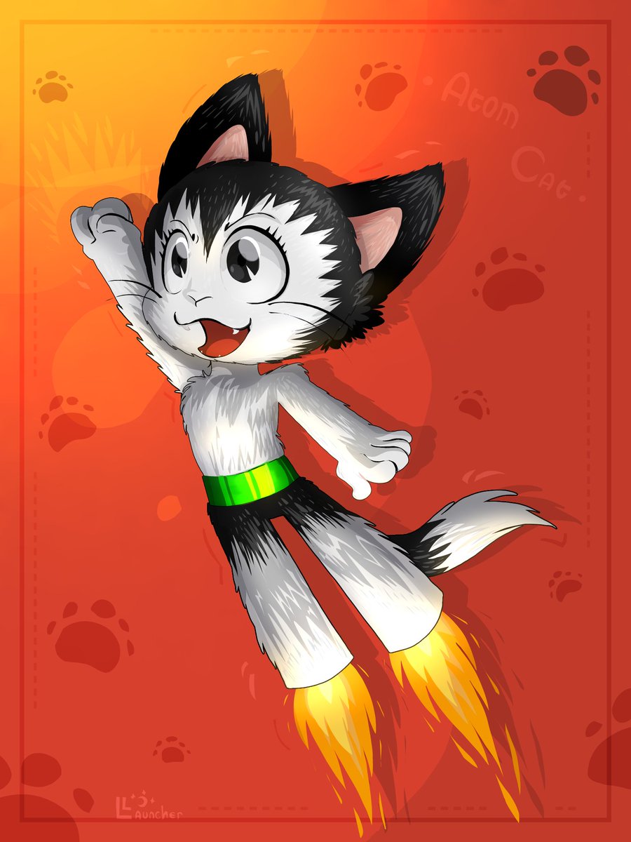 LunidiaLauncher's tweet photo. Atom Cat [art] ✨ || #art #Atom #AtomCat #AstroKitty #AstroBoy #manga #Tezuka https://t.co/Pz1CgVjvkl