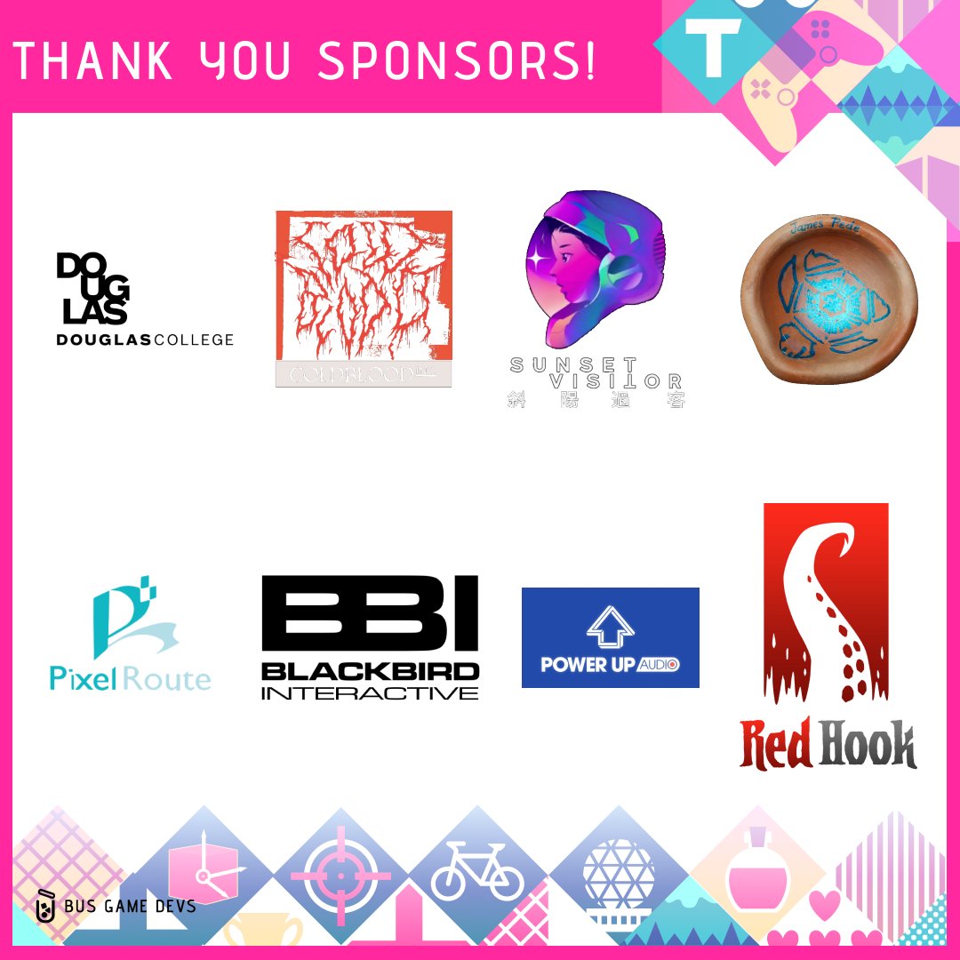 busgamedevs's tweet photo. A massive thank you to our incredible sponsors and partners for making Global Game Jam Vancouver 2026 possible. This event wouldn't be half as special without your support of our game devs community!  #GGJVancouver2026 #GlobalGameJam2026 https://t.co/2GB4eozlCJ