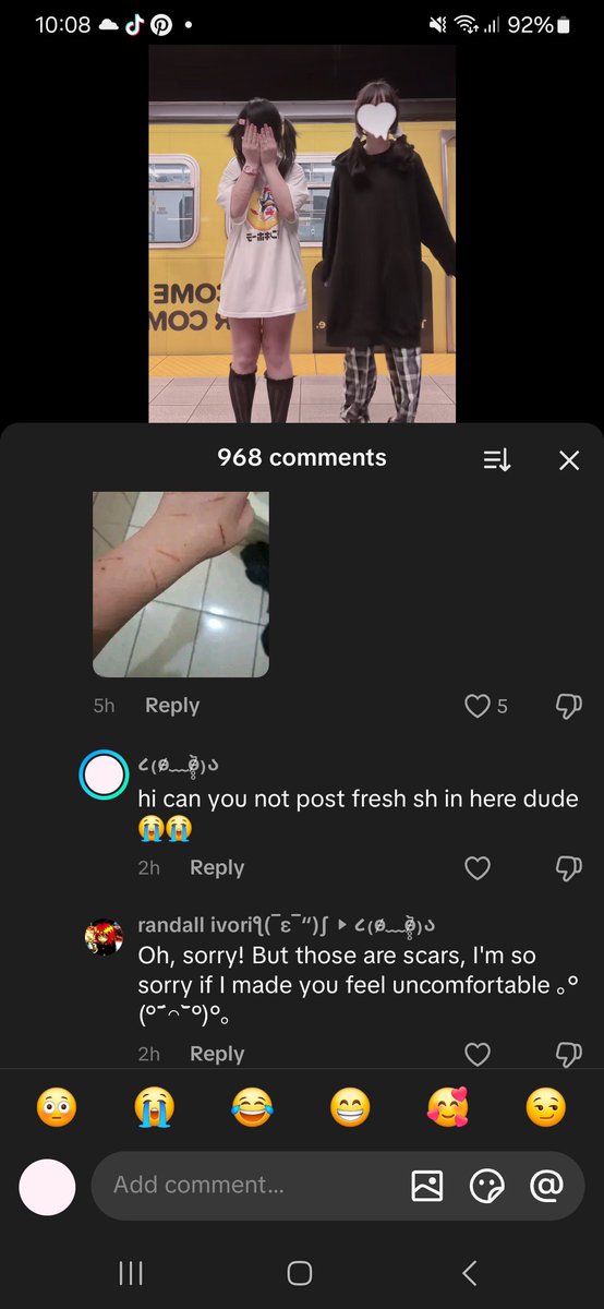 kitkatabbie's tweet photo. Those are CLEARLY not fucking scars and dude of course you made people uncomfortable by turning my friends comment section into shedtwt just because I have scars like what
#killingmyself #cornballs https://t.co/FTmWRnOqWD