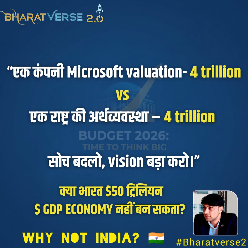 jeevanprasadtsm's tweet photo. Politics अलग हो सकती है,
लेकिन India का future shared है।
Budget should unite thinking, not divide opinions.
#Bharatverse2 #Budget2026 #ThinkNation #FutureIndia #NationBuilding
@RBI @MoSPI_GoI https://t.co/KhF4FPaXPl