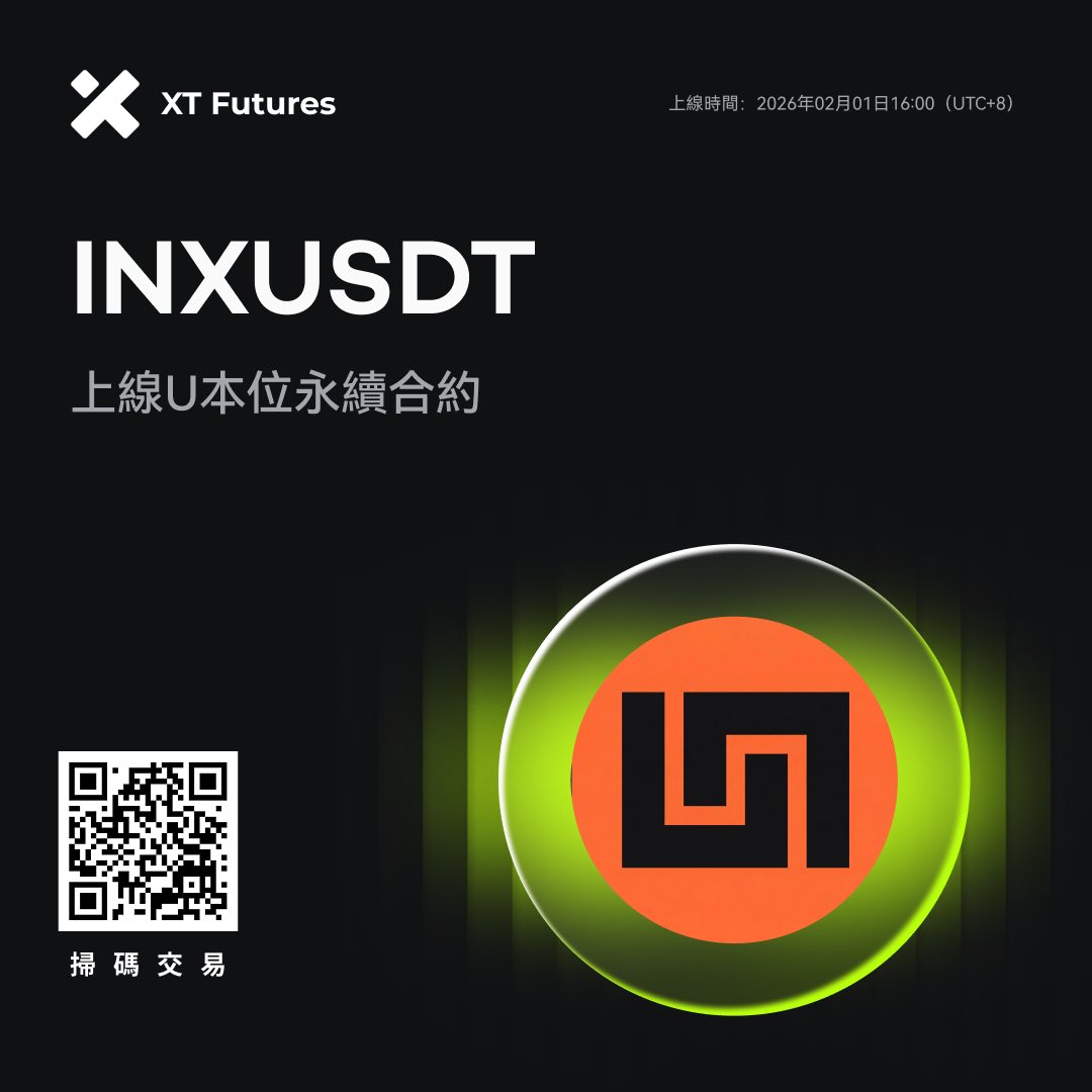 🚀 XT 合約上新 🚀 #XTfutures <a href="/infinex/">Infinex</a>

🔥 XT將於2026年02月01日16:00（UTC+8）上線INXUSDT（支持1-50倍槓桿）U本位永續合約。

开始交易 ⤵️
xt.com/futures/trade/…