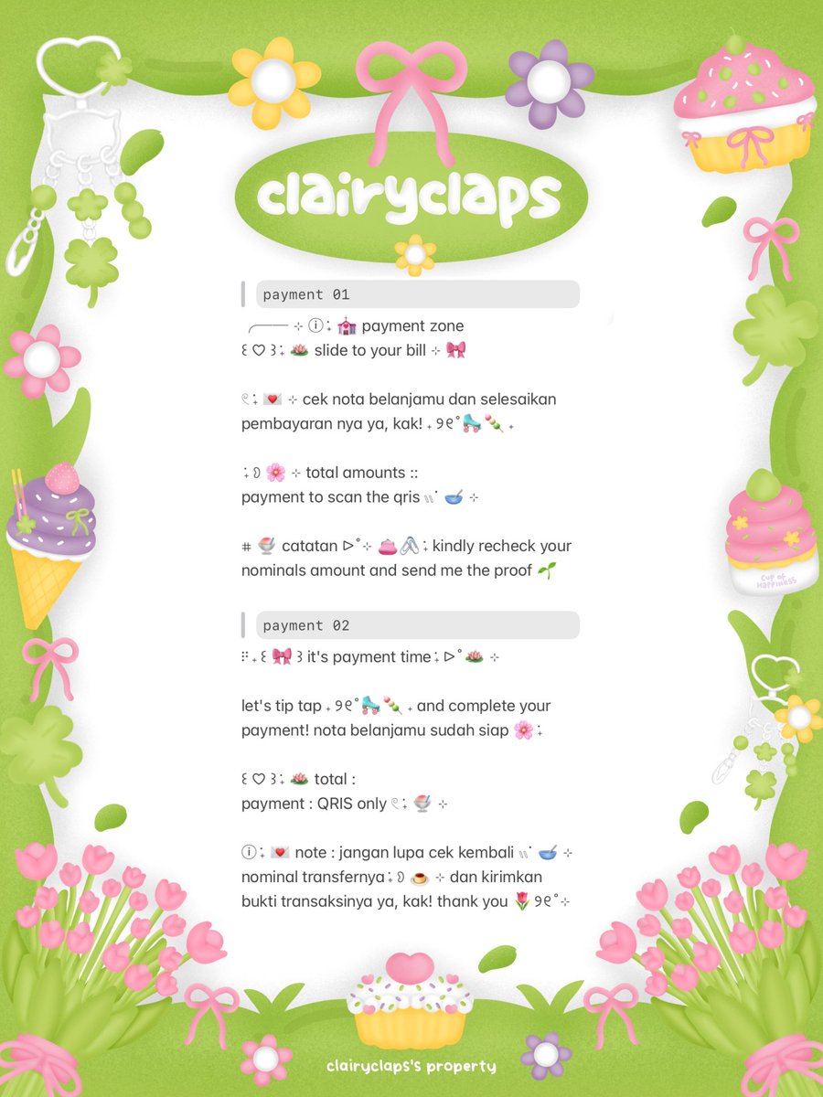 clapsiry's tweet image. help repost? tysm! 💓

꒰ ♡ ꒱ ˖ hiLu . . 💒 chei balik lagi bawa
wording payment ready stock ⓘ  ࣪˖ 🎀 𓏭
𓏲 ࣪˖ 👛🍡 cuma &amp;lt; 5.500 / each &amp;gt; 🌱

t. #zonauang ⊹ 🌸 ୨୧