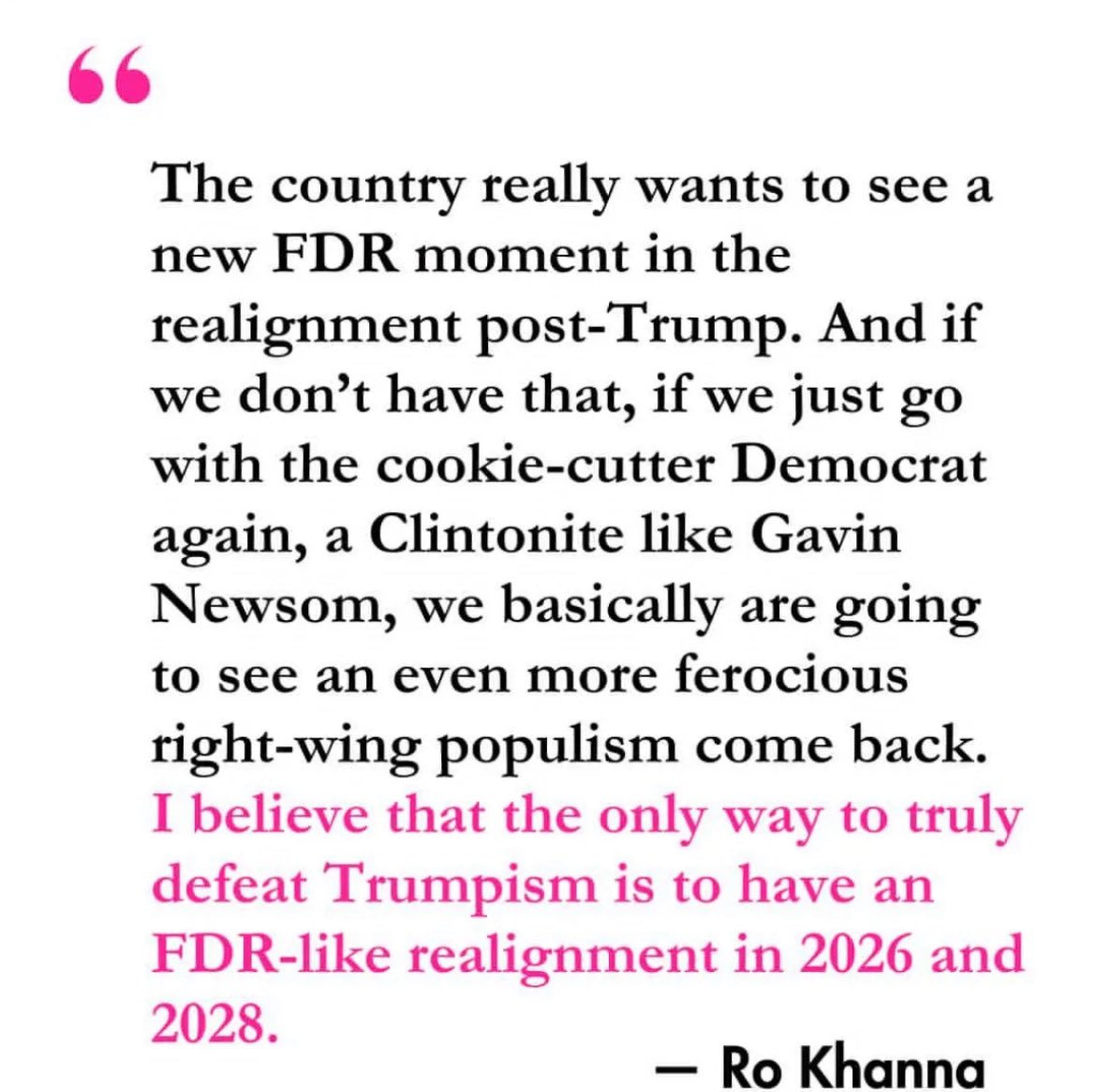 LeftyWinter's tweet image. What Ro Khanna said: