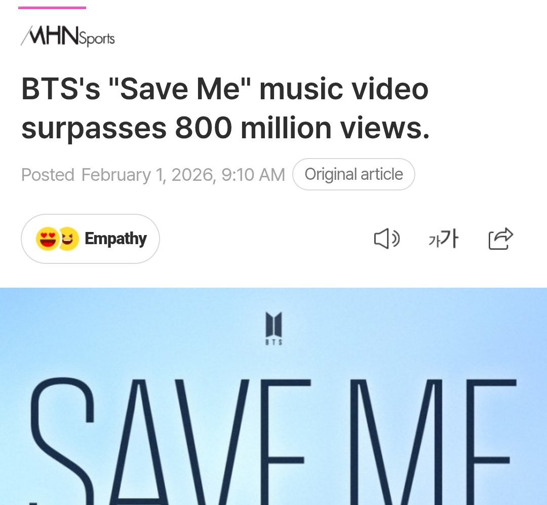 Yoon_kookie97's tweet photo. “Save Me” MV by #BTS has surpassed 800 MILLION Views on YouTube 🎉
This marks BTS's 10th music video to reach 800M views!!
CONGRATULATIONS BTS
#SaveMe800MViews https://t.co/QQ07GkTOT1