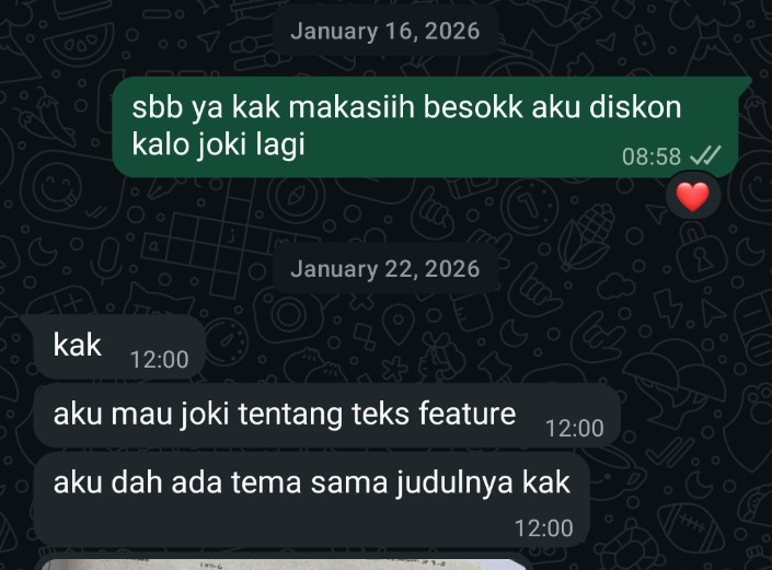 kubuatkan's tweet photo. 505. Joki teks feature bahasa Indonesia https://t.co/HDYTaSBZqP