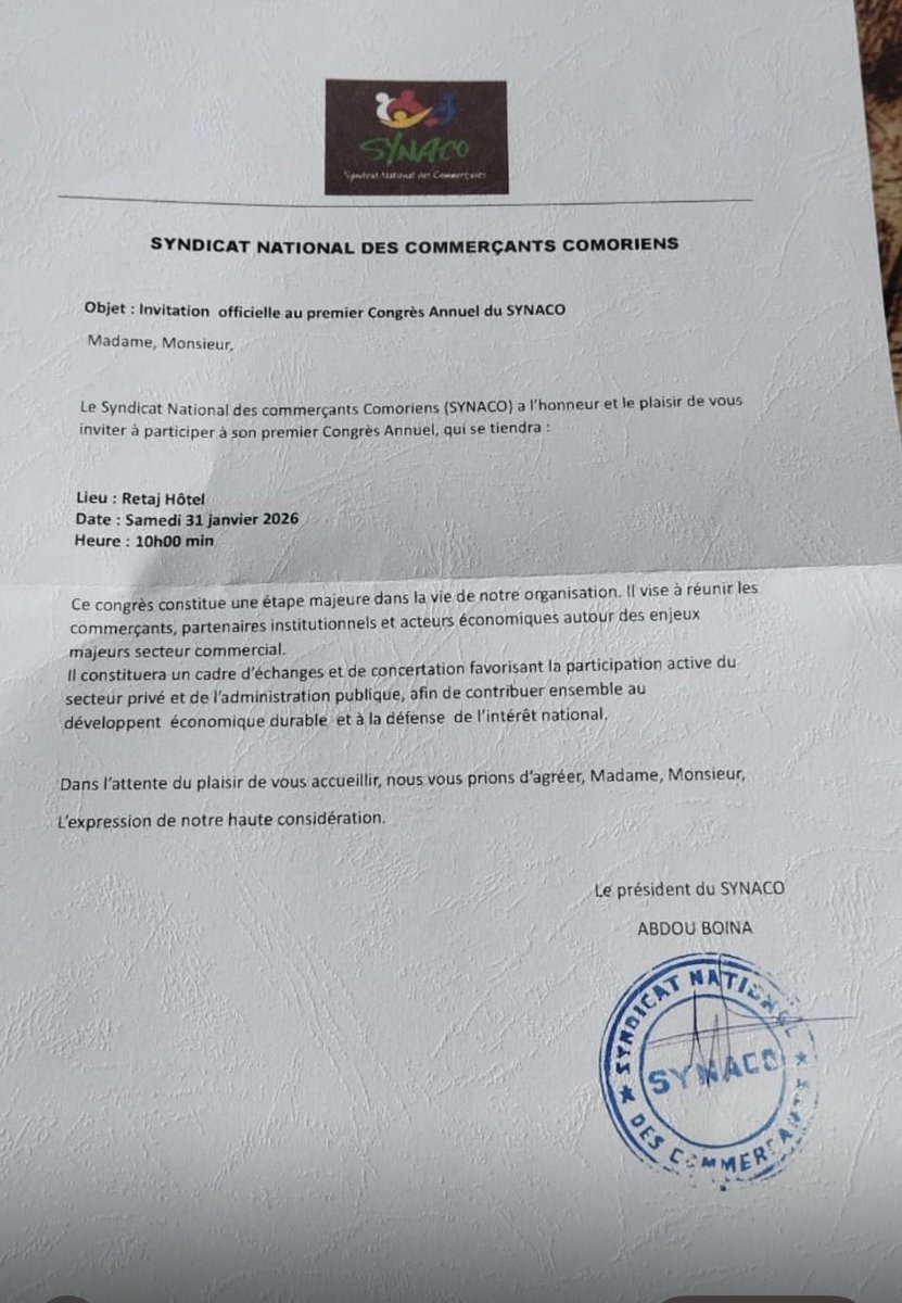 Invité au congrès du Syndicat des commerçants, le ministre de l’Économie fait un discours… aux consommateurs.
Même invitation, zéro compréhension.
Voilà pourquoi le pays va mal.
#Comores