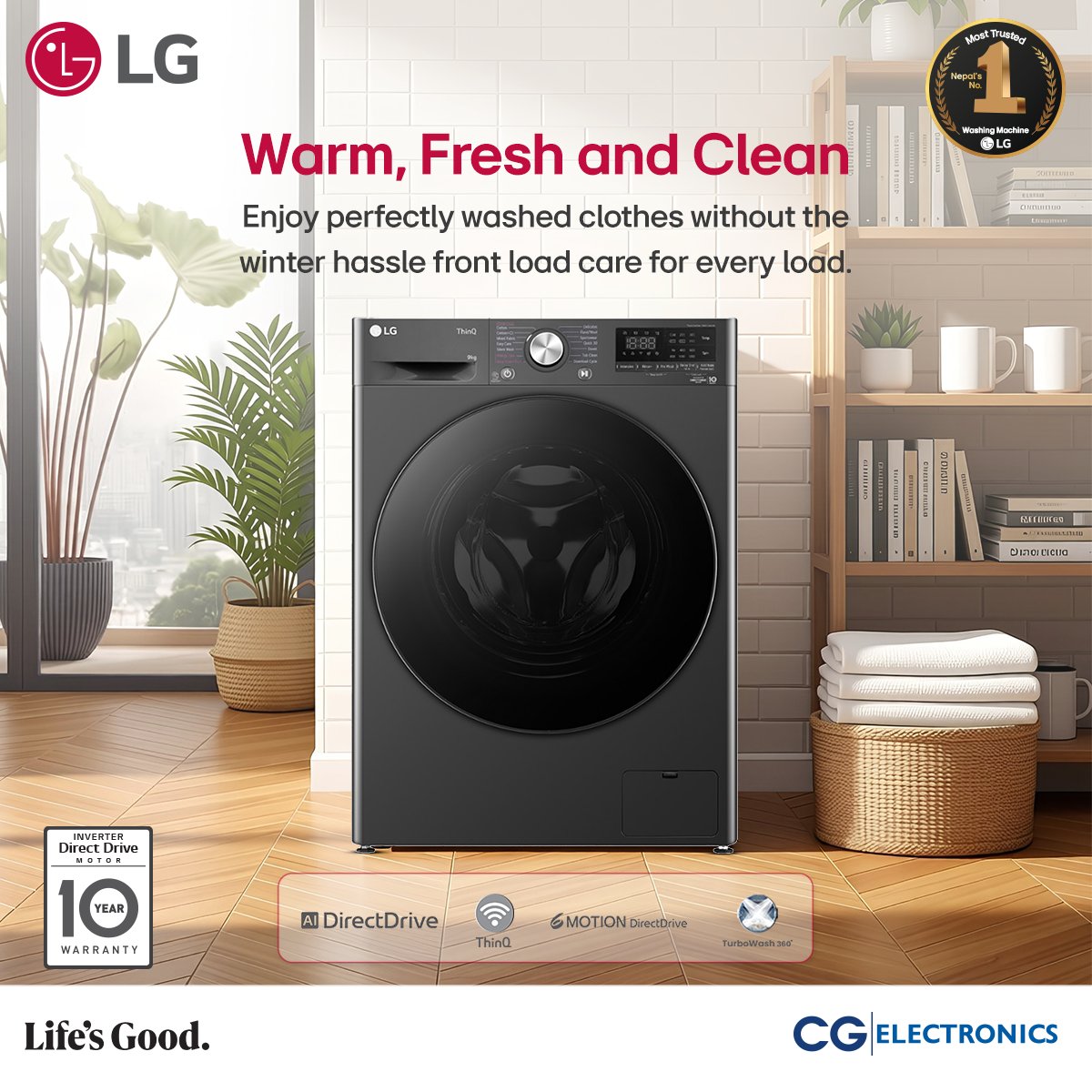 lgnepalofficial's tweet photo. Experience laundry like never before with LG’s Front Load Washing Machine without the winter hassle.

#LG #LGNepal #LifesGood #FrontLoadWashingMachine https://t.co/sz0muBh88Z
