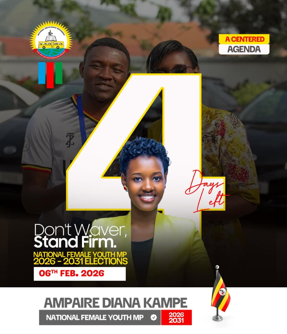 KNsamuye's tweet image. 4 Days left ✔️ our people 🙏 
@AmpaireDiana stands where others hide,speaks where others whisper, and works while others posture.The ground is ready.History is watching.
She holds the Agenda Centred for  Youths,let us allow her serve us in the 12th @Parliament_Ug
#AcenteredAgenda