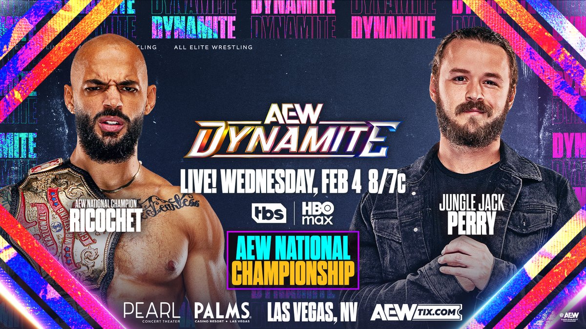 This Wednesday, 2/4!

Check out what's just the start of a Wednesday Night #AEWDynamite to remember!

Our huge show LIVE from Las Vegas KICKS OFF at 8/7c on <a href="/TBSNetwork/">TBS Network</a> + @SportsOnMAX, THIS WEDNESDAY!