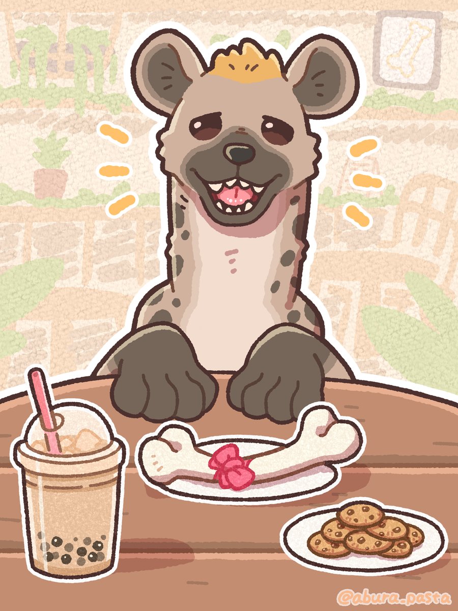 abura_pasta's tweet photo. Hyena in the cafe☕
#ブチハイエナ #動物イラスト #spottedhyena https://t.co/mE0lAEODjN