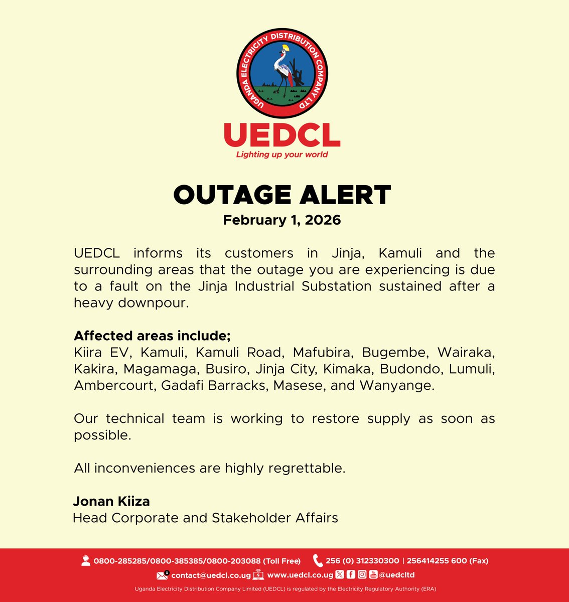 Uganda Electricity Distribution Company Ltd tweet media
