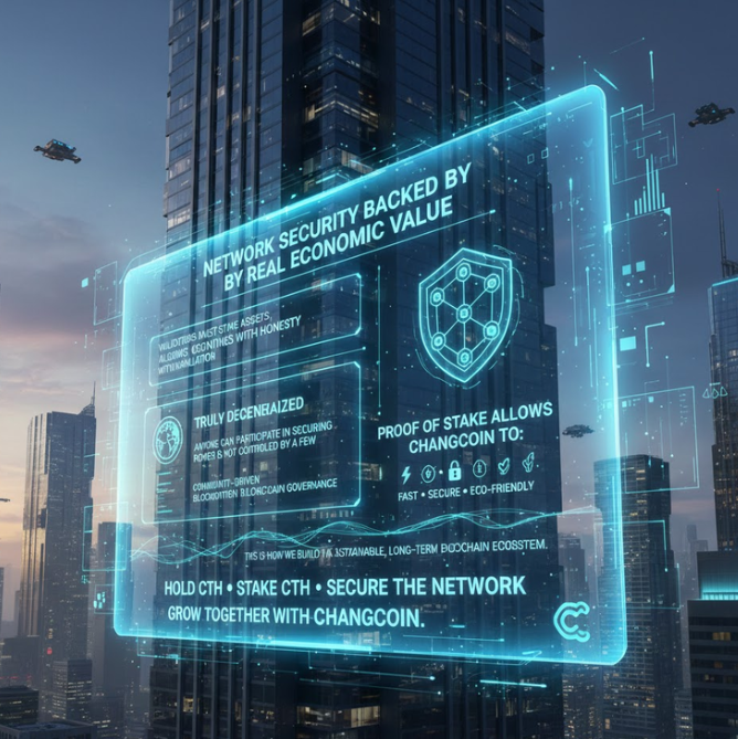 ChangcoinC's tweet photo. Why ChangCoin Uses Proof of Stake (PoS)
ChangCoin is built for the future of Web3.
That’s why we chose Proof of Stake (PoS) as our core consensus mechanism.
📷 Faster
High transaction throughput
Low fees, smooth user experience
Designed for scalable dApps and real-world use
📷 More Secure
Network security is backed by real economic value
Validators must stake assets, aligning incentives with honesty
Strong protection against attacks and manipulation
📷 Truly Decentralized
Anyone can participate in securing the network
Power is distributed, not controlled by a few
Community-driven blockchain governance
Proof of Stake allows ChangCoin to be:
📷 Fast • 📷 Secure • 📷 Decentralized
This is how we build a sustainable, long-term blockchain ecosystem.
Hold CTH • Stake CTH • Secure the Network
Grow together with ChangCoin.
#ProofOfStake #PoS #ChangCoin #CTH #Blockchain #Web3 #Staking #FutureOfFinance