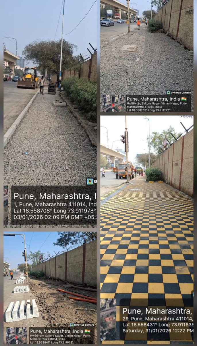 PMCPune's tweet photo. Pune is undergoing a transformative metamorphosis under the leadership of the Pune Municipal Commissioner, Shri Naval Kishore Ram. With pedestrianization as a top priority, PMC has committed to repairing all damaged footpaths across the city by December 2026—making Pune safer and more walkable for everyone.

#Footpaths #PMC #Pune #Commissioner #Vision