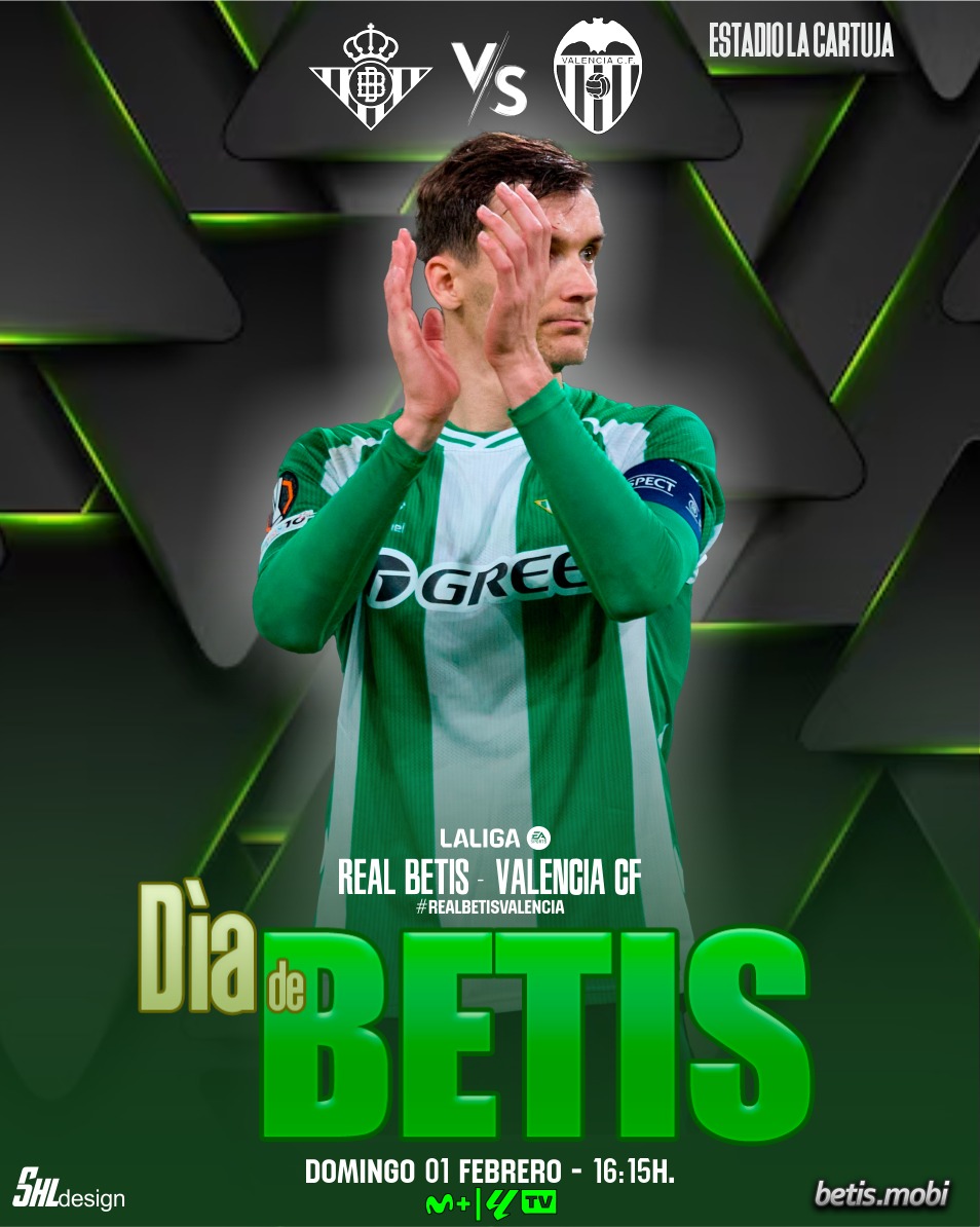 💚🤍 ¡Hoy es #DíadeBetis!

Partido importante para el cuadro verdiblanco, que puede recuperar la quinta plaza si es capaz de ganarle al Valencia.