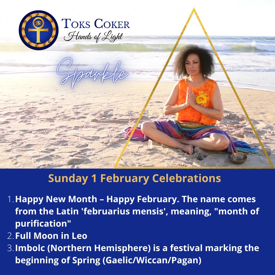 Sunday 1 February Celebrations

Happy February
Full Moon in Leo
Imbolc is a festival marking the start of Spring

#ToksCoker #HandsOfLight #happyfebruary #February2026 #imbolcblessings #SpringFestival2026 #Gaelic #wiccanlife #paganism #fullmoon #fullmooninleo #Leo #celebration