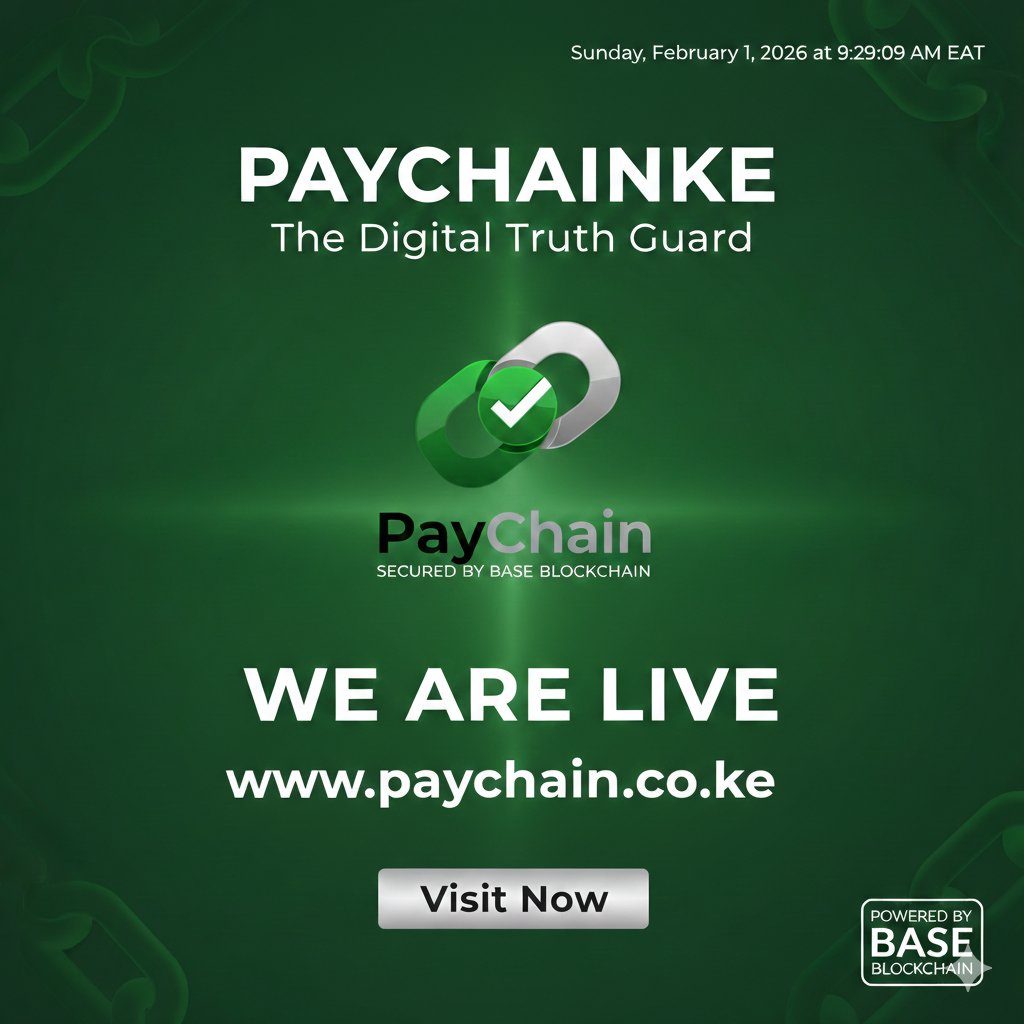 PayChainKE's tweet photo. Our wait list is officially open 🤝
Visit our website landing page and secure your spot in the wait list for Q3 2026: https://t.co/LUdzM960bH
#Fintech 
#PaychainKE https://t.co/o7Zu0cMD6s
