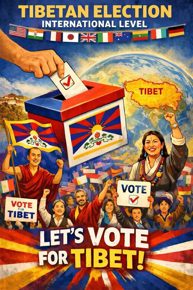 TibetPeople's tweet photo. #DemocracyInPractice today February 1, #Tibet’s Government-in-Exile will hold its once-every-five-years General election. Tibetans living in exile across 27 countries will simultaneously vote (in the primary election) for the Sikyong (Prime Minister) of the exile govt & members of the 18th Tibetan Parliament-in-Exile. The Central Election Commission has established election committees in 87 locations worldwide, with 307 polling stations and 1,737 volunteers. More than 90,000 exiled Tibetans around the world have already registered to vote.