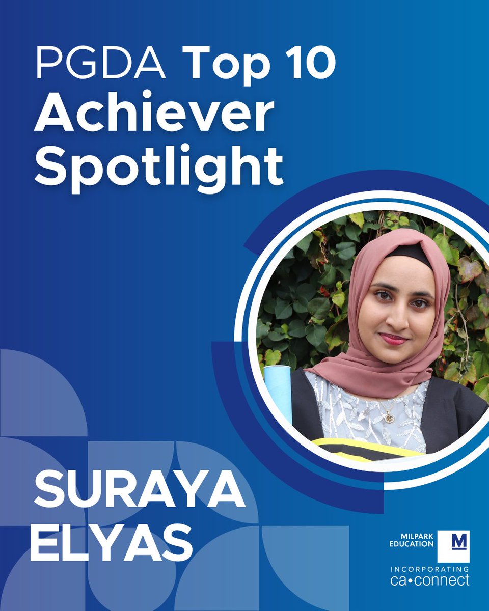 CA_Connect's tweet photo. Congratulations to Suraya Hajirabai Elyas for an exceptional achievement, placing in the top 10 of our PGDA class (January 2025)!
Congratulations on your success!
#MilparkEducation #Schoolofprofessionalaccounting #PGDA#CTA #PGDATop10 https://t.co/d4NkX0t8TB
