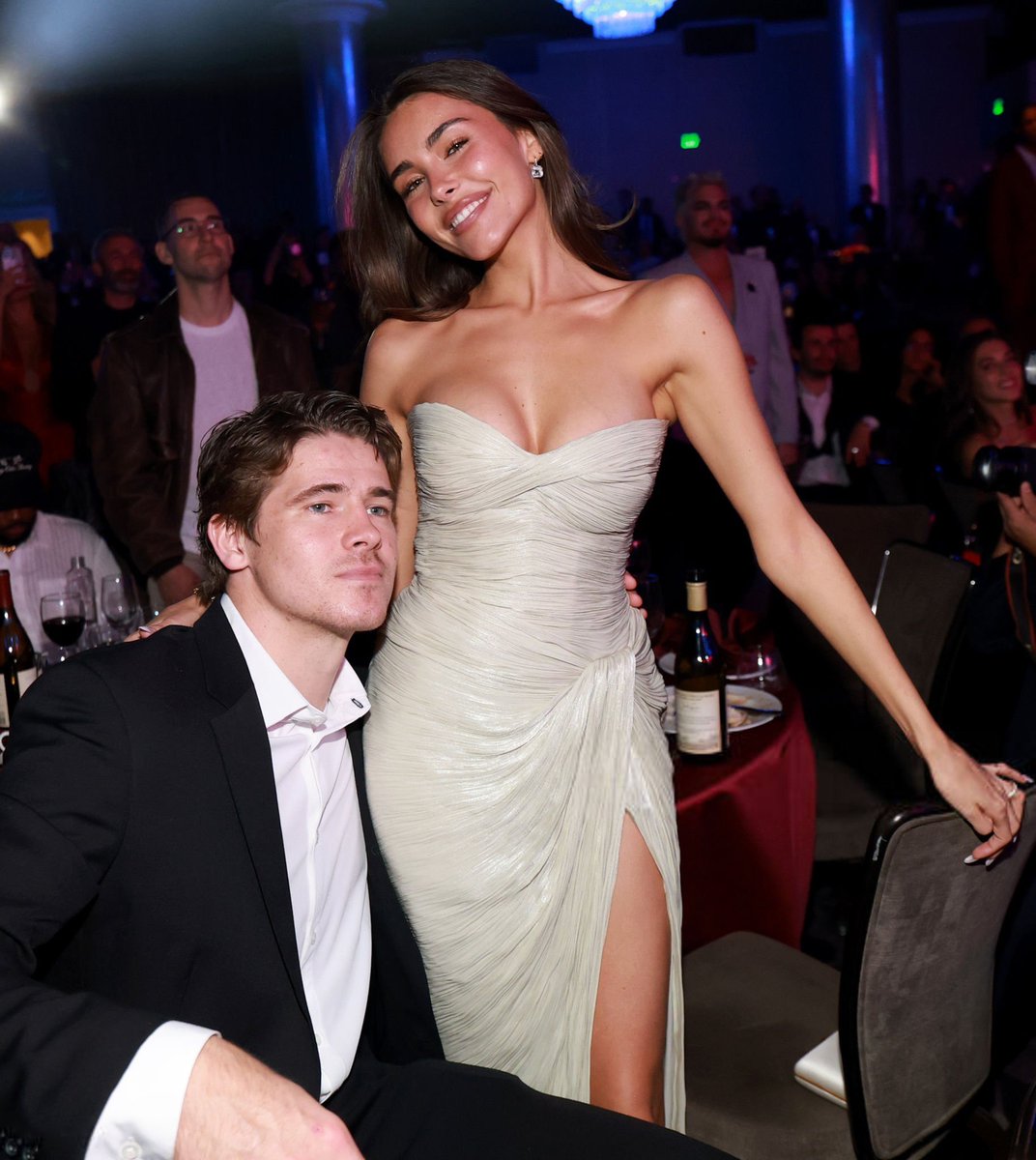 madisonchart's tweet image. Madison Beer and Justin Herbert stuns together at the Pre-Grammy Gala.