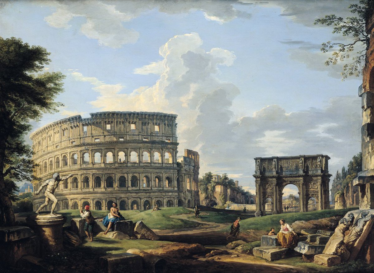 HectorBraojos's tweet image. 🏛️ El #Coliseo y el #Arco de #Constantino - Giovanni Paolo Pannini (1691-1765).