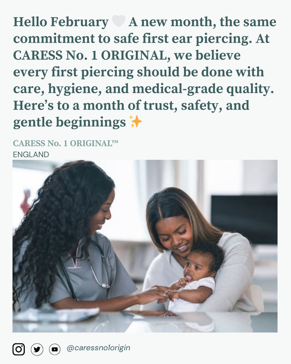 Caressno1origin's tweet photo. #HelloFebruary
#CaressNo1Original
#SafePiercing
#BabyCare
#MedicalGrade https://t.co/4Hixmsl904