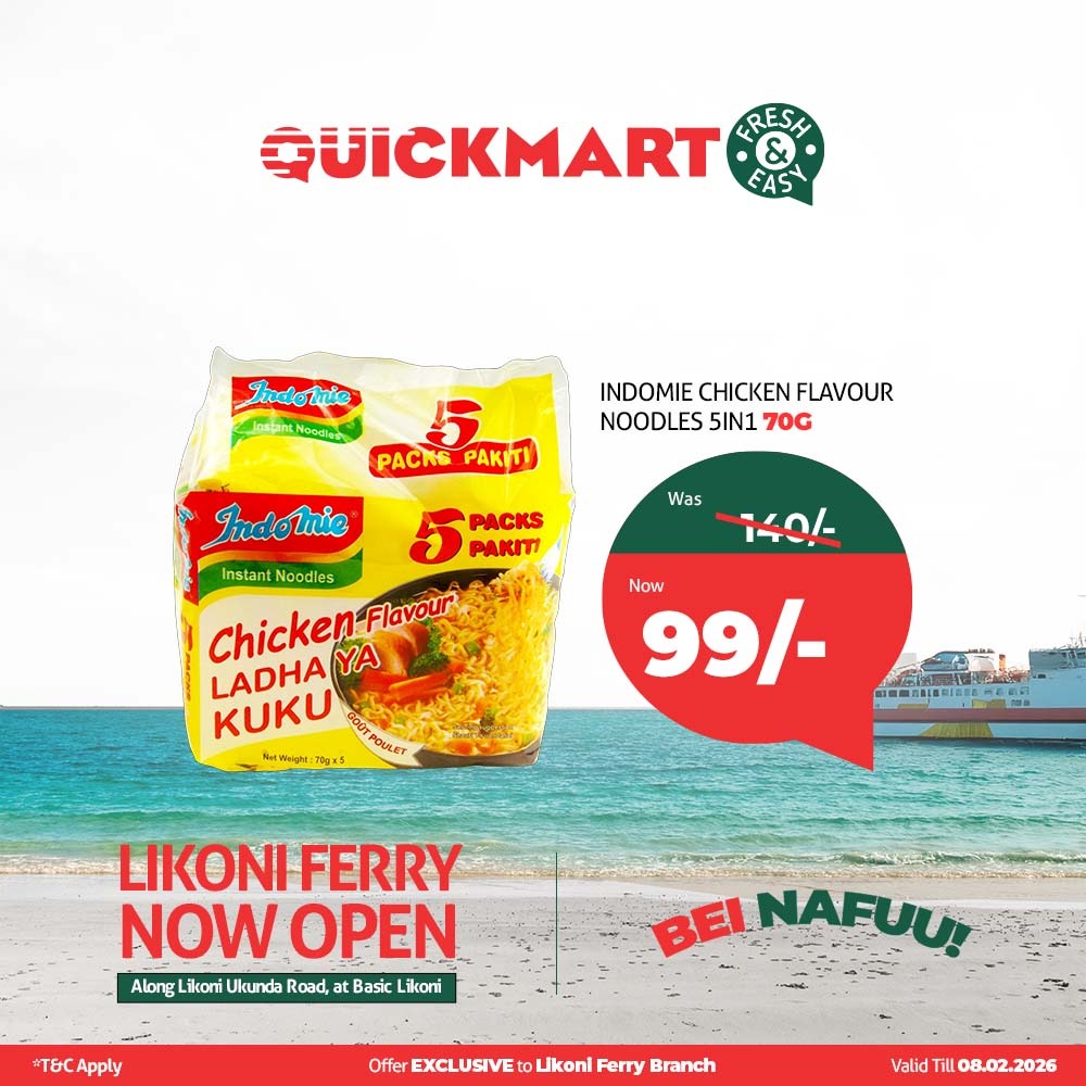 curtiske6's tweet image. Life around Likoni Ferry moves fast, and shopping should too. Enjoy freshness and simplicity designed for people always on the move. #QuickmartLikoniFerry #FreshAndEasy
