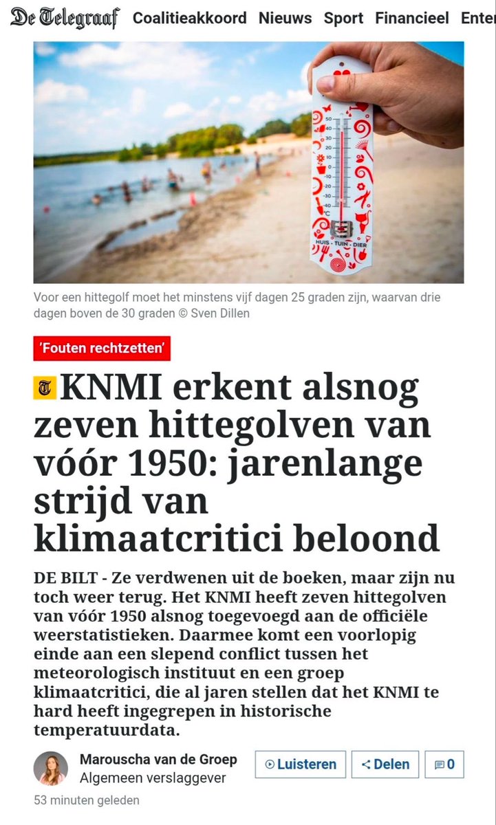 Jarenlang werd ons verteld dat het aantal hittegolven de laatste decennia ‘explosief was toegenomen’. Dat “feit” gold als bewijs voor de nakende de klimaatapocalyps...

Klimaatsceptici wezen er al jaren op dat dit verhaal niet klopte; dat de data waren gemanipuleerd. Historische