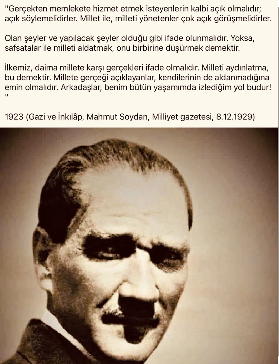 ATATÜRK Diyor ki;