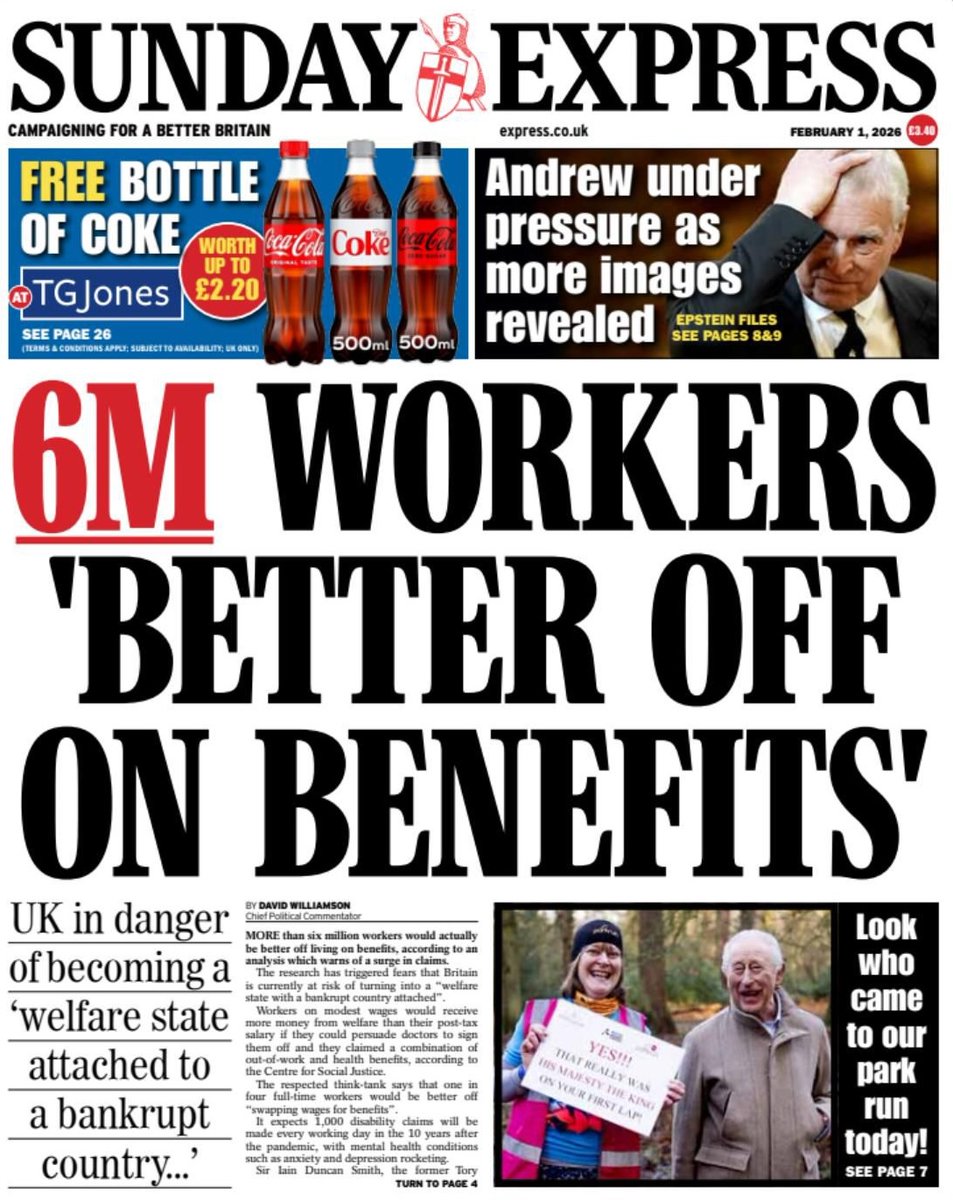 The welfare system is broken, failing claimants and failing Britain.

🔴1,000 new PIP claims expected every day this decade

🔴6.2m full-time workers on wages lower than a jobless claimant receiving housing and health.

🔴Health benefits to exceed £100bn by 2030

New