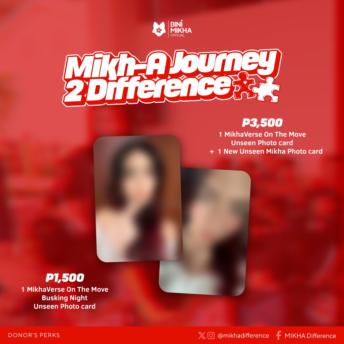 BiniMikhaOFC's tweet photo. Mikh-A Journey 2 Difference -- unseen moments, shared purpose 🧩
Every photocard carries a story and every support creates impact.
Donation form: https://t.co/bri5RCJxFc
Donation tracker: https://t.co/8ncewz21vw
#MJ2Difference #MikhaDifference
@mikhadifference @bini_mikha https://t.co/Fqb2pZpbnt