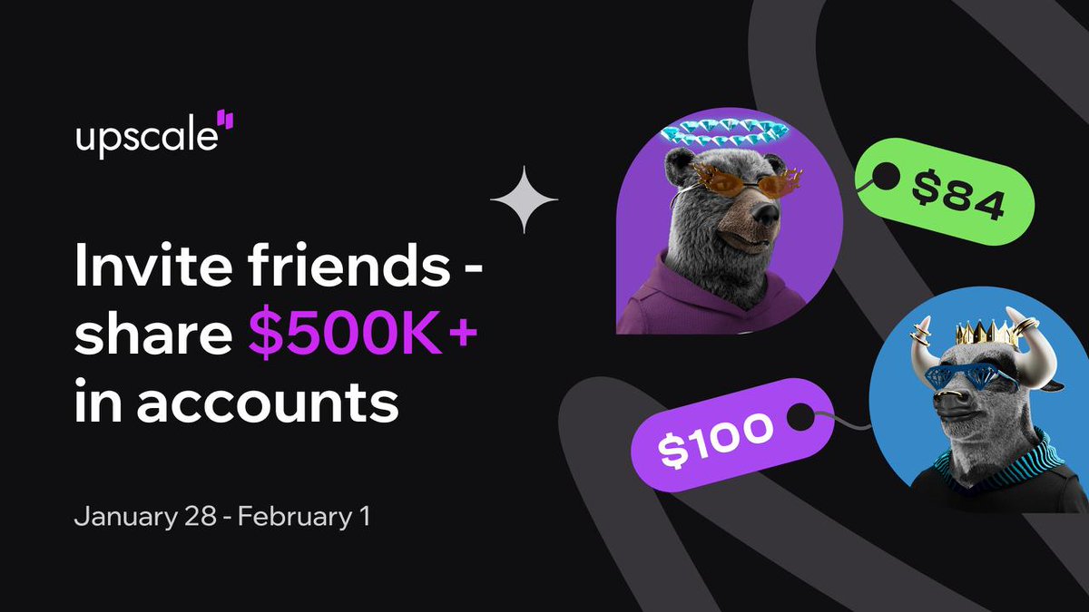 Unfortunately this is ending today... But you can always take advantage of the little time remaining.

<a href="/UpscaleTrade/">Upscale</a> is giving us the ability to leverage liquidity and go head-on into the current bear market.

Invite friends to Upscale and share $545,000 in accounts

Friends,