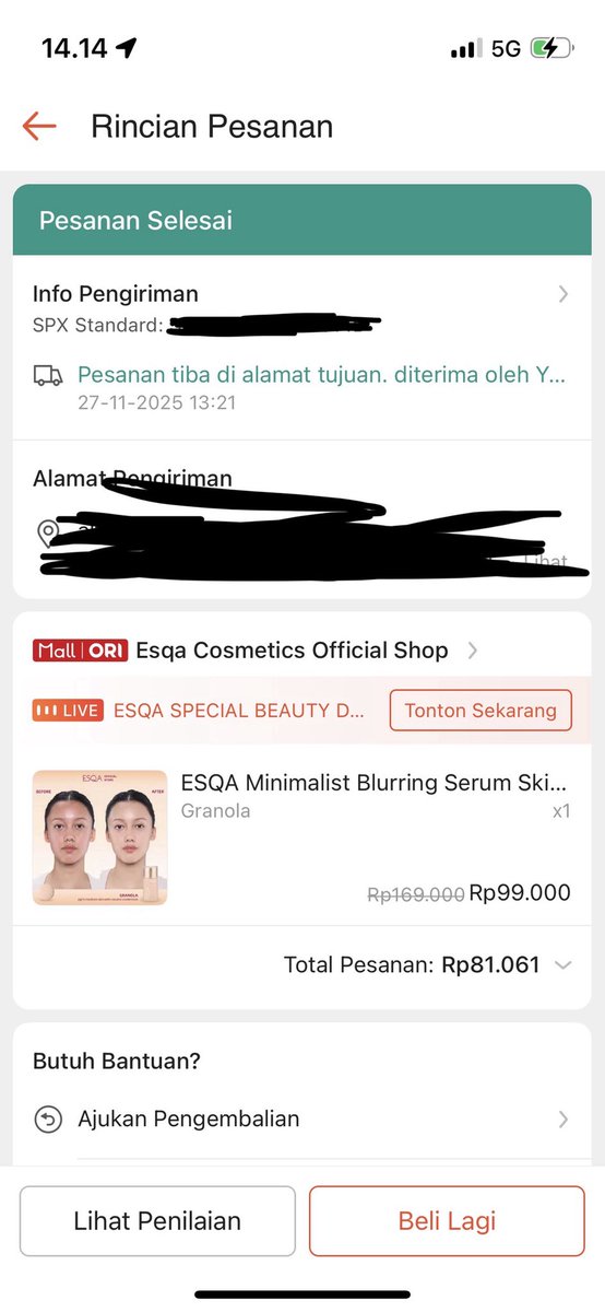 arianagranjer's tweet photo. Wts skintint esqa, 70k, masih kesegel, alasan dijual krn salah beli shade

#zonauang #zonajajan https://t.co/xziojJJ3eZ