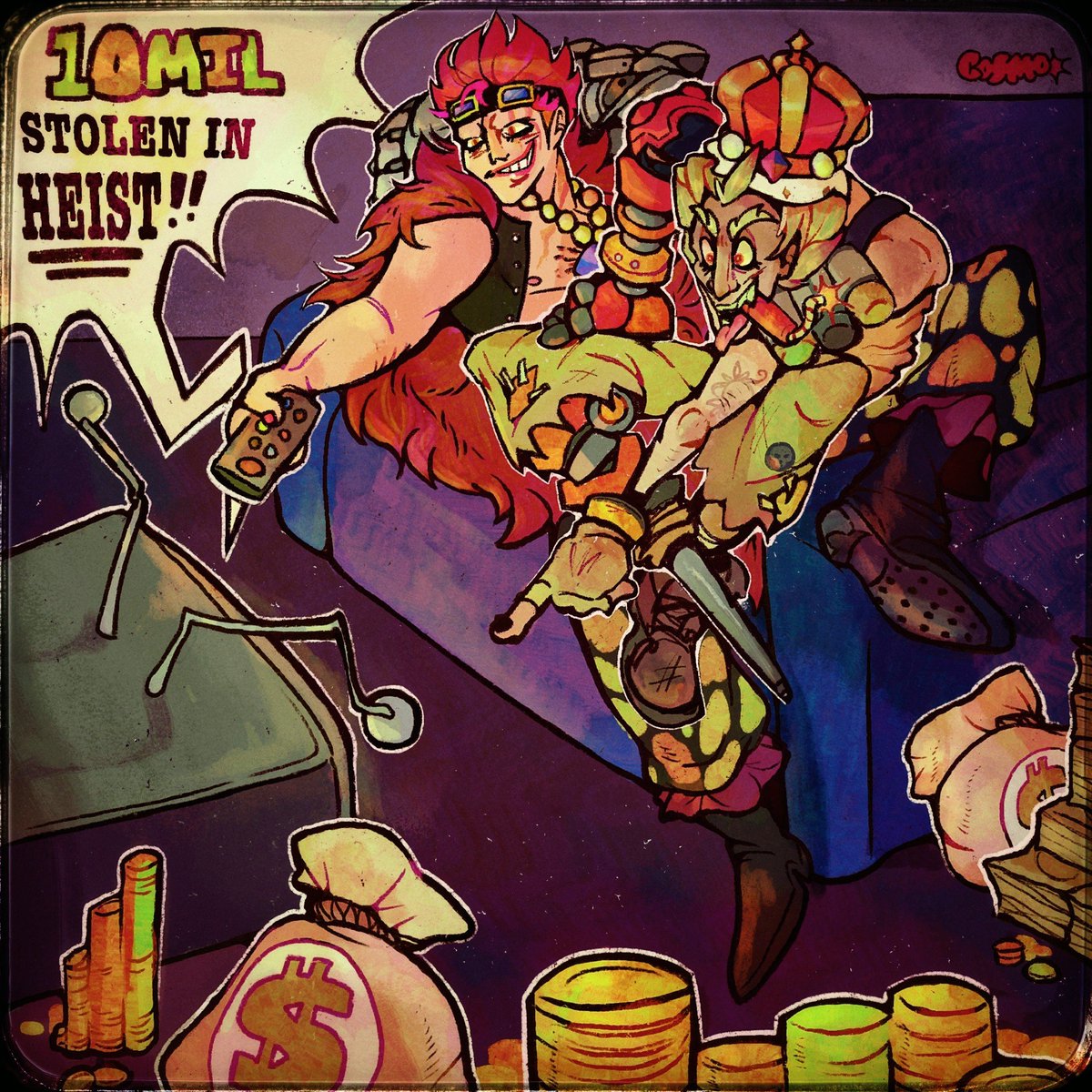 AwareIThink's tweet photo. Another amazing comission from @cosmoscarnival.bsky.social 🤩✨
#OnePiece #Overwatch #CaptainKid #Junkrat https://t.co/hEUH2TBPKn