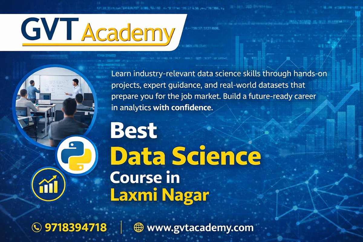 GVTAcademy's tweet photo. https://t.co/lL8FsA5utS

#DataScienceCourse #DataScienceTraining #BestDataScienceCourse #BestDataScienceInstitute #DataScienceInLaxmiNagar #DataScienceInNewDelhi
#LearnDataScience #PythonForDataScience #MachineLearningTraining #ITTrainingInstitute #GVTAcademyNewDelhi https://t.co/fszgAU0h9U