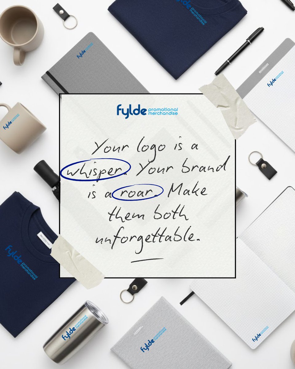 Your logo whispers. Your brand roars. 🦁 Make it unforgettable with Fylde Promotional Merchandise. 

#FyldeMerch #PromotionalMerch #BrandVisibility #MarketingTips #BusinessGrowth #LogoDesign
