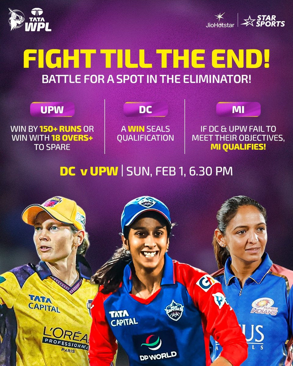 Additional Giveaway 
Which Team To Qualify To Plafoffs?
Price 200 4 Winners 
Only One Valid Comment.
RULES:
Like Retweet Tag 3 Friends Share.
#TATAWPL
#TATAWPL2026 
#MI #DC #UPW