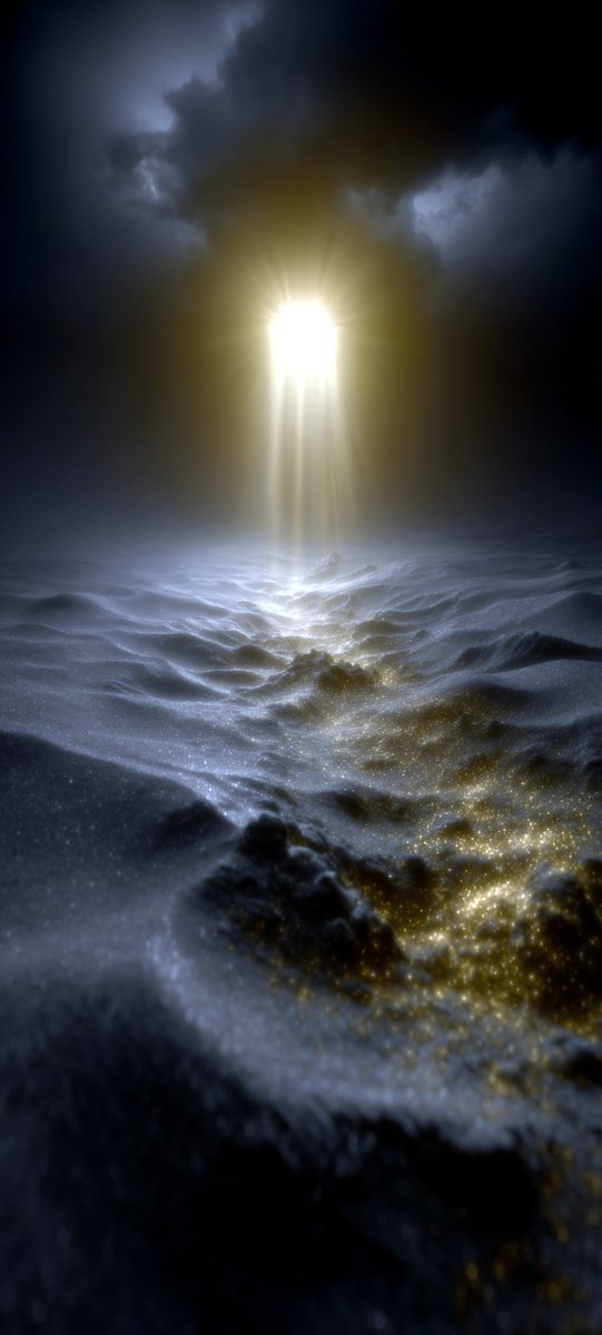 Halleyapps's tweet photo. High-fidelity texture analysis.

The granular interaction of the light beam creates a tactile surface noise.
The hydrodynamic reflection showcases perfect raytracing calculation on moving liquid. 

Download for detailed inspection of the particle systems. 

#MaterialStudy #DigitalArt