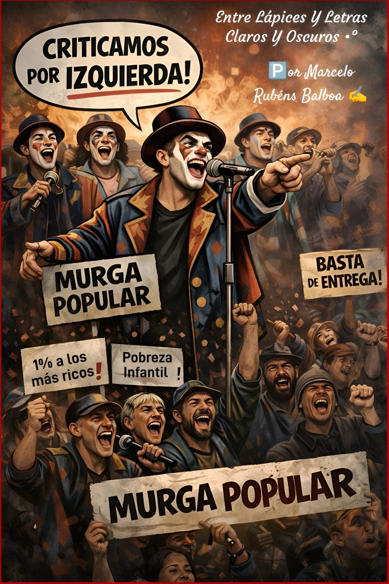 🔸La murga no se volvió de derecha: el gobierno se corrió a la derecha🔸

En Uruguay no existen murgas de derecha...marcelorubensbalboa.blogspot.com/2026/01/la-mur…

#LaMurgaNoSeVolvióDeDerechaElGobiernoSeCorrióALaDerecha

#Murga #Crítica #Carnaval
#Uruguay #EntreLápicesYLetrasClarosYOscuros