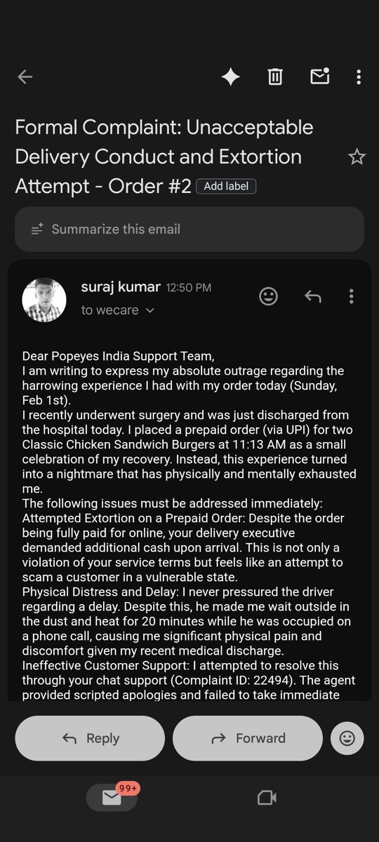 SKumarInTech's tweet photo. @popeyes_india @Popeyes @jagograhakjago I even sent you a formal mail, I need formal apology or else wait for Monday , I will pursue legal action. 

Shame on you @popeyes_india 
What a shit show you are running https://t.co/GuERhwEU7H