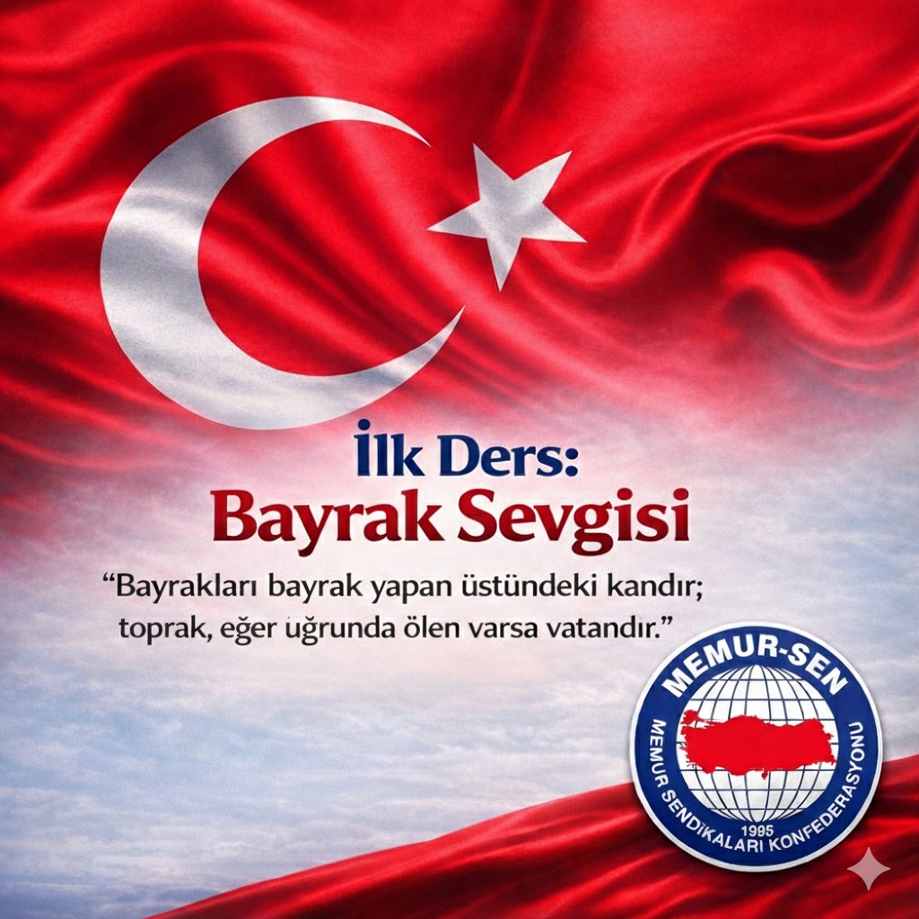 2025-2026 Eğitim Öğretim Yılı 2. Döneminin ilk dersinin Bayrak Sevgisi üzerine yapılacak olması, ortak değerlerimizi yeniden hatırlama ve güçlendirme vesilesi olacaktır. Çünkü Ay Yıldızlı Bayrak; geçmişin fedakârlığı, bugünün onuru, yarının emanetidir. O bayrak, bu topraklar