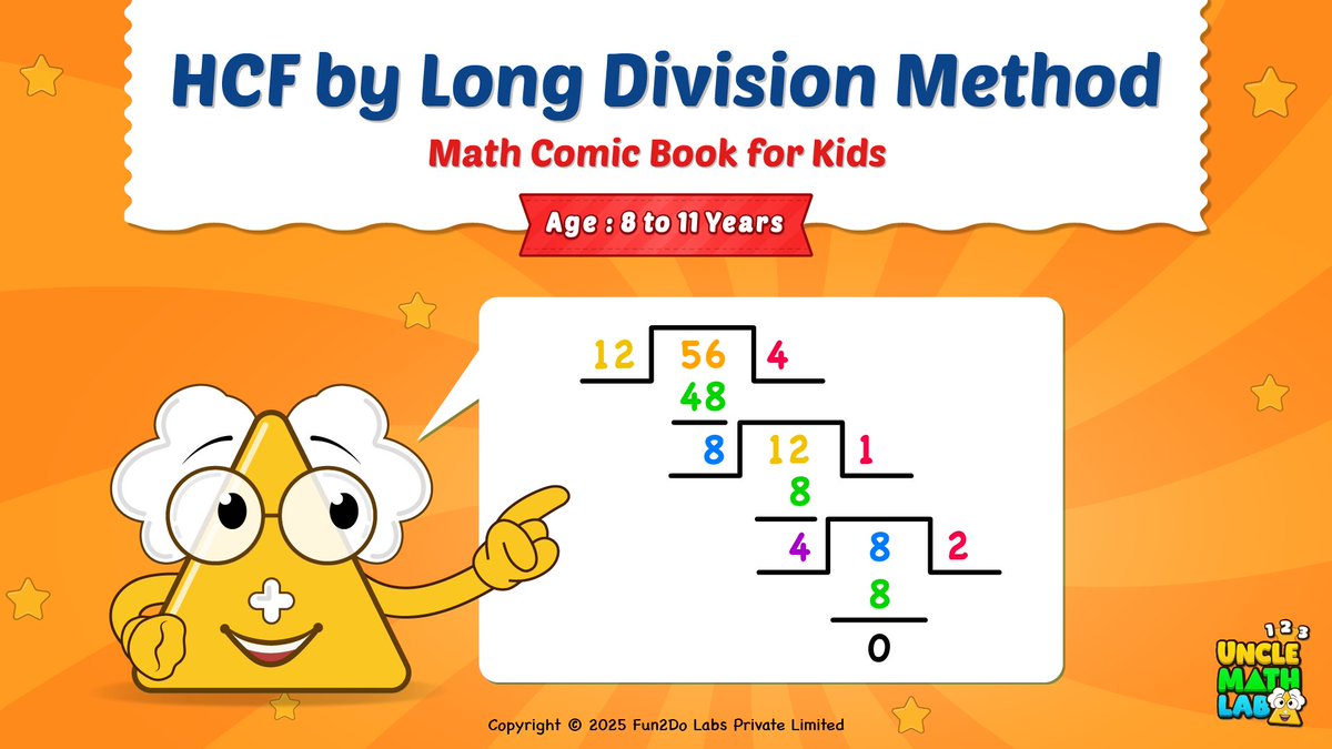 unclemathlab's tweet photo. Cracking HCF with long division made easy π€©
At Uncle Math Lab, kids learn HCF using the Long Division Method with visuals π, stories β€οΈ, and step-by-step guidance π€.
Explore: https://t.co/P8DSrRT3JY | https://t.co/z6SJUzob6w
#UncleMathLab #HCF https://t.co/Yr5ny1tExx
