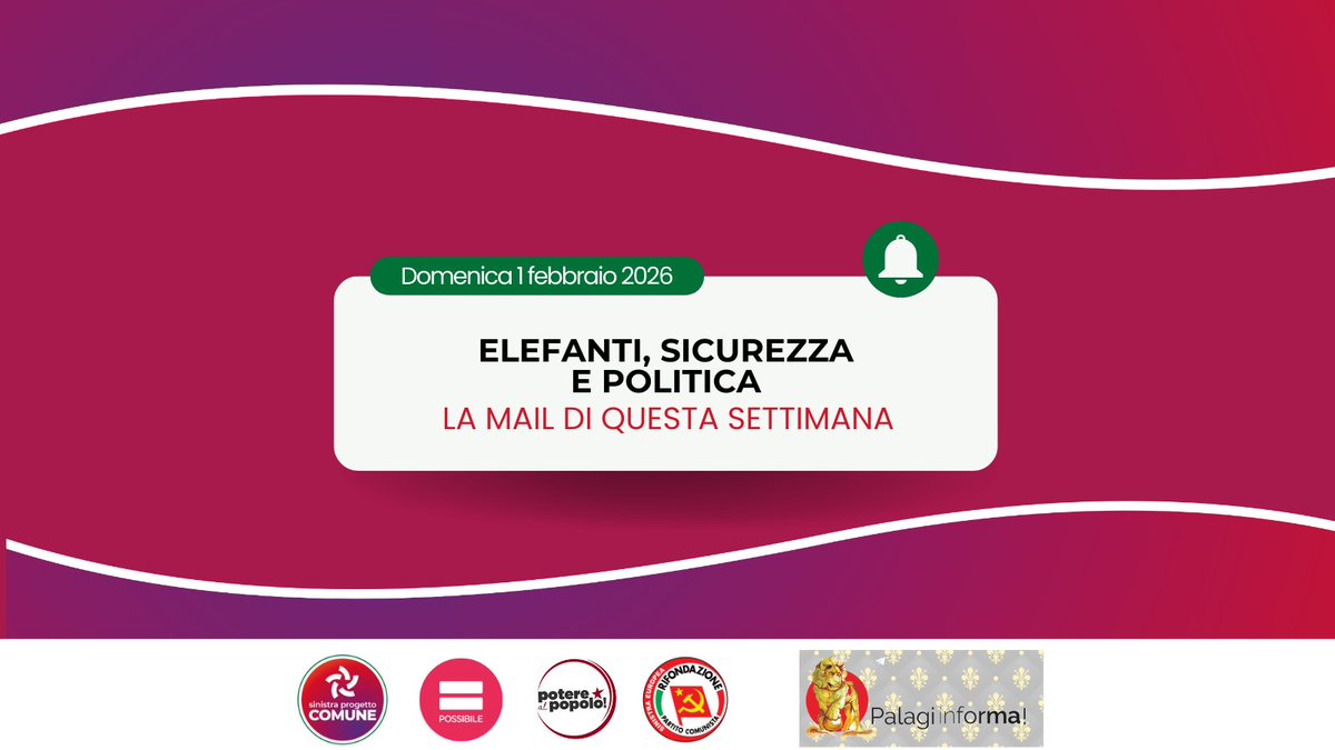 Elefanti, sicurezza e #politica.

Quando la Sindaca finisce per usare le stesse parole di Salvini conferma quanto profonda sia la crisi delle culture politiche. #sinistraprogettocomune #Firenze - mailchi.mp/96c77d267542/e…