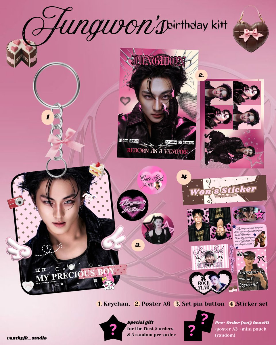 vantbyjk_studio's tweet photo. ਊ°Jungwon Birthday Kit 2026✧⁠*.
~by @vantbyjk_studio

{likes+rts are apreciated}♡
~~~~☆

♡⁠๑ pre - order : 01.02 - 10.02. 2026
♡⁠๑ price : Rp. 10.000 - 23.000
♡⁠๑ pre - order (set) get special gift

☆💌°https://t.co/Qj3SpGTTbx

#JUNGWON #정원 https://t.co/NNf5IgkU4h