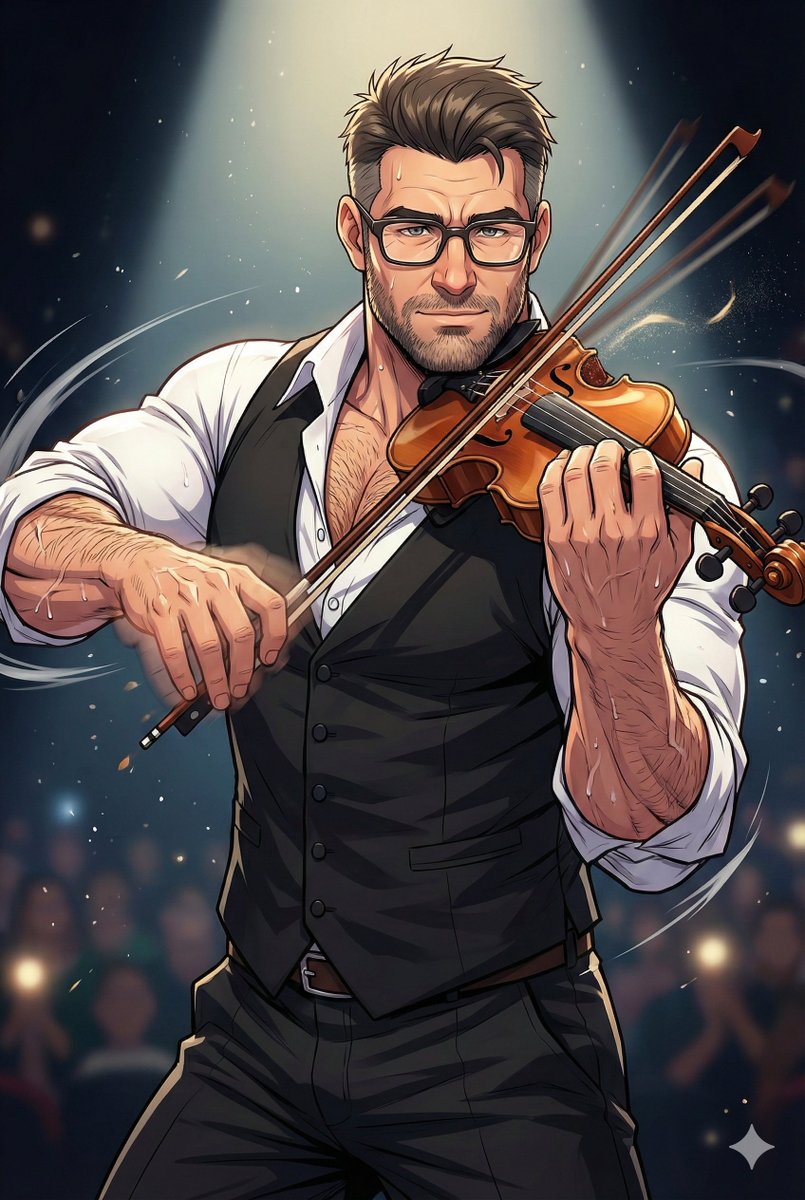 I swear I bought the front row tickets just for the music.
我眼中的音樂：🎻🥵

#AIart