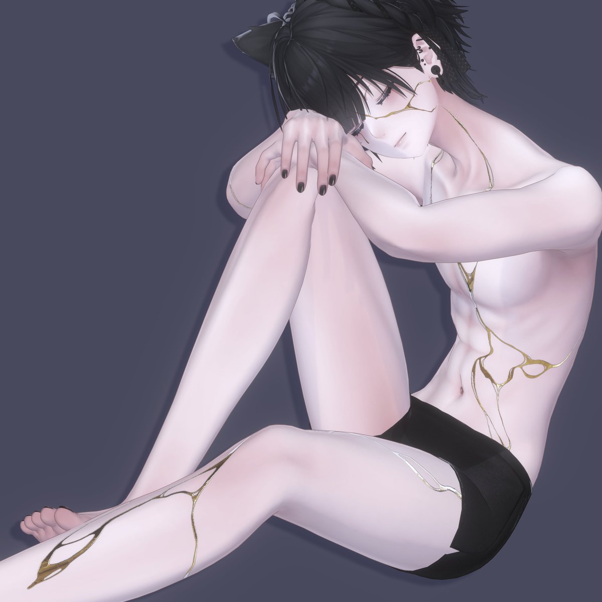 きゃの様より2/6に発売される泣夜くん対応のタトゥーを制作させていただきました！ 
泣夜くんの販売に合わせて販売開始いたします。  #Nakiya3D #VRChat #Noirtone