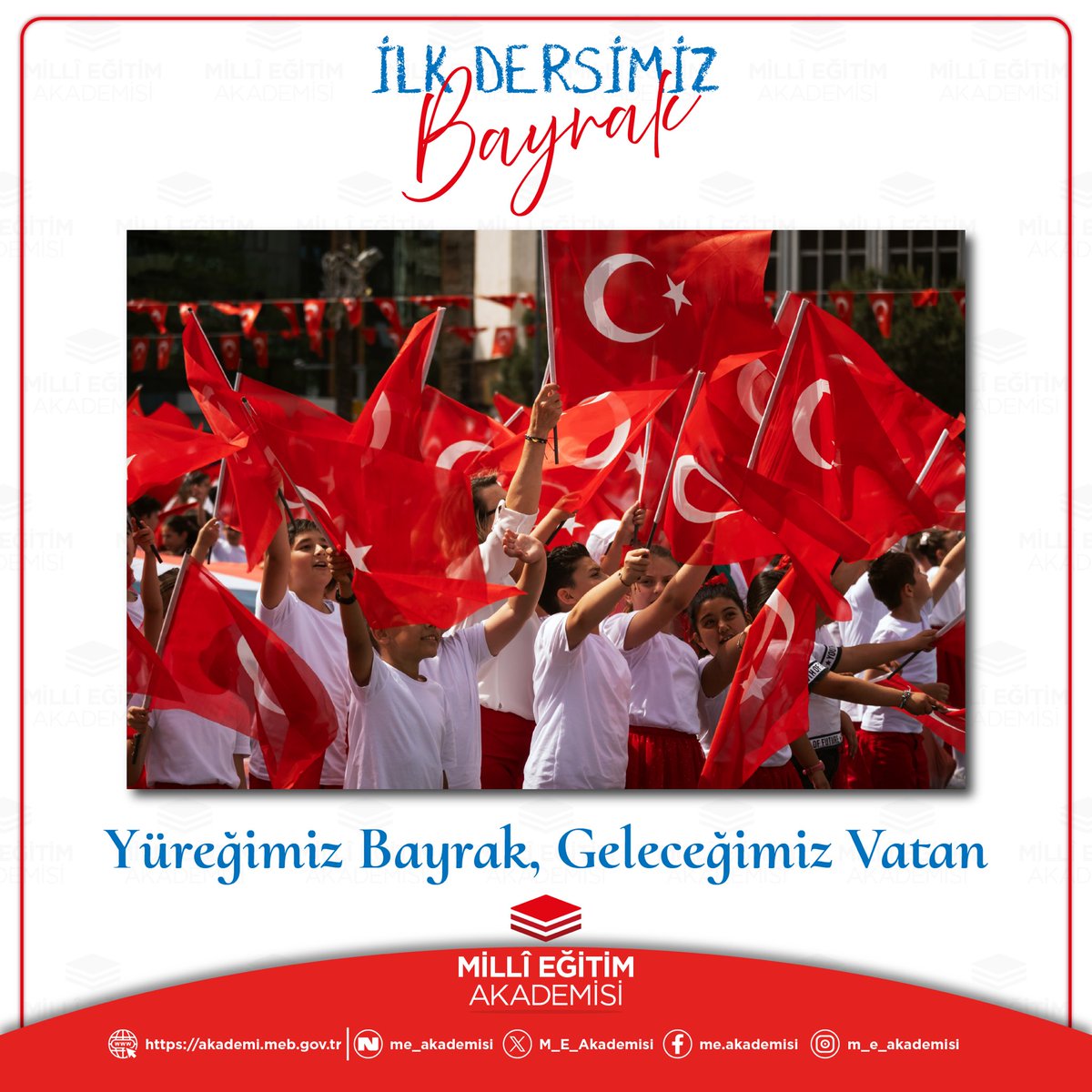 🇹🇷 2025-2026 eğitim öğretim yılı ikinci dönemi “Bayrak Sevgisi” temasıyla başlıyor.
📌 Okullarımızda Türk bayrağının tarihî ve manevi değerine yönelik etkinlikler düzenlenerek öğrencilerimizin millî ve manevi değerlerle bütünleşmesi hedefleniyor.
#İstiklalBayraklaİstikbalMaarifle